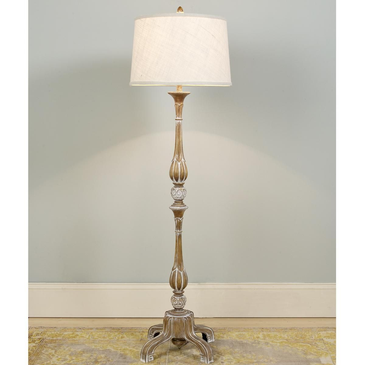 French Provincial Pickled Wood Floor Lamp Shades Of Light for proportions 1200 X 1200