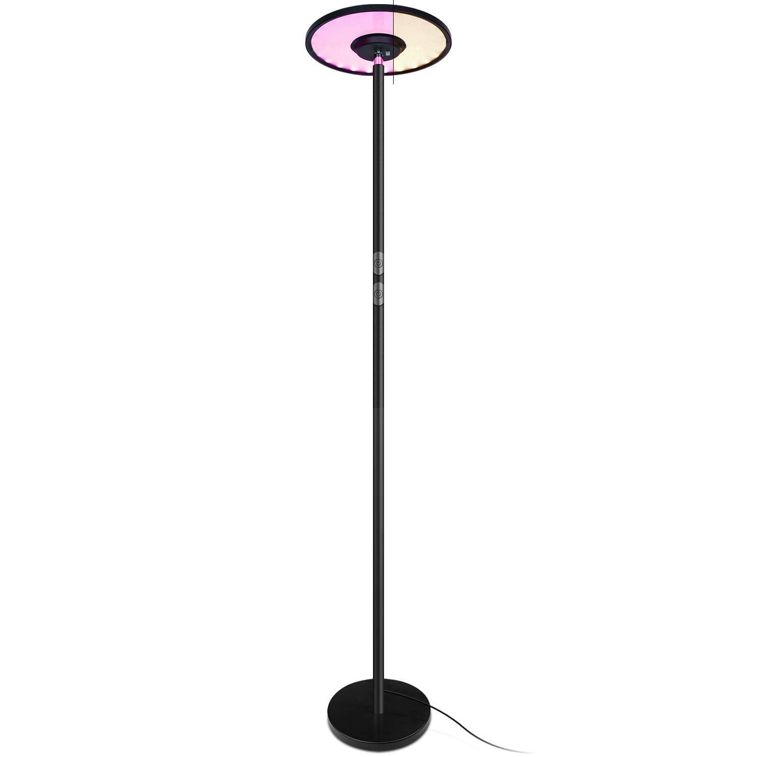 Frenchmay Dimmable Led Torchiere Floor Lamp Adjustable Floor Lamp Reading Lamp With Colored Lights 24w 5000k Daylight Brightness 200w Equivalent for proportions 1500 X 1500