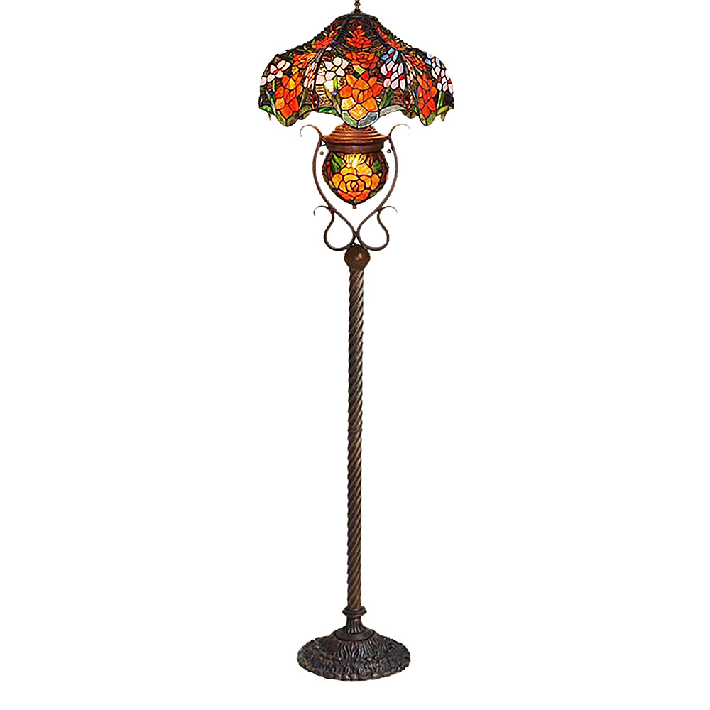 Fumat 18 Tiffany Style Crystal Stained Glass Floor Lamp Retro Flower Design inside size 1000 X 1000