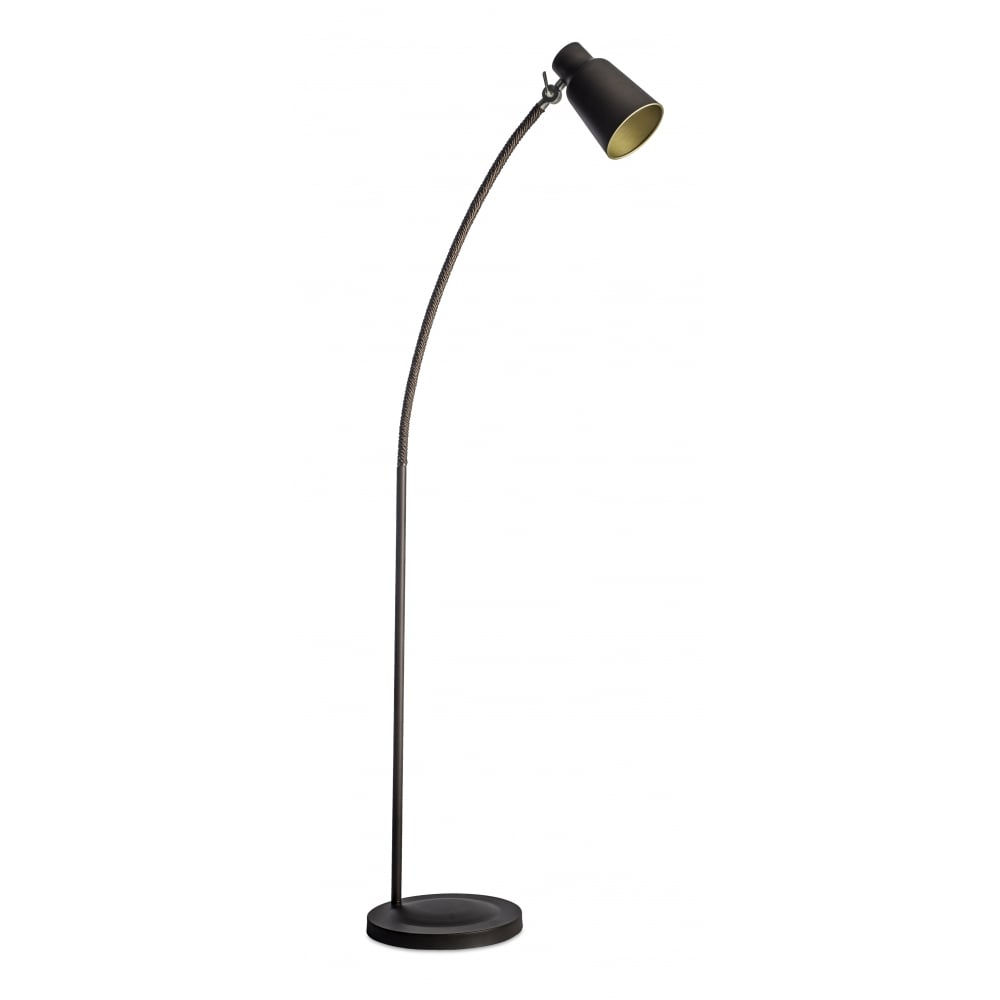 Funk Contemporary Dark Brown Floor Lamp With Golden Inner Shade intended for sizing 1000 X 1000