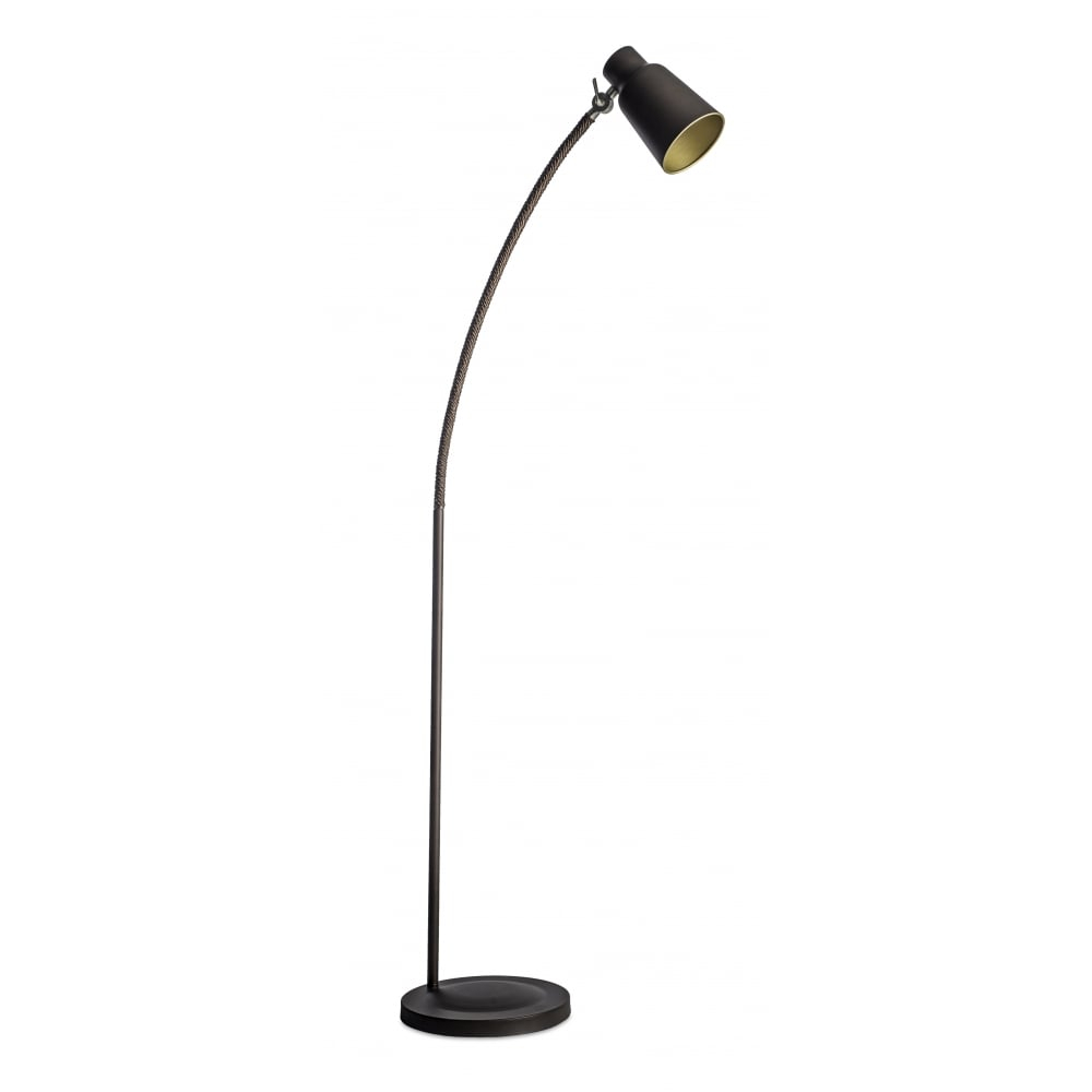 Funk Contemporary Dark Brown Floor Lamp With Golden Inner Shade pertaining to sizing 1000 X 1000