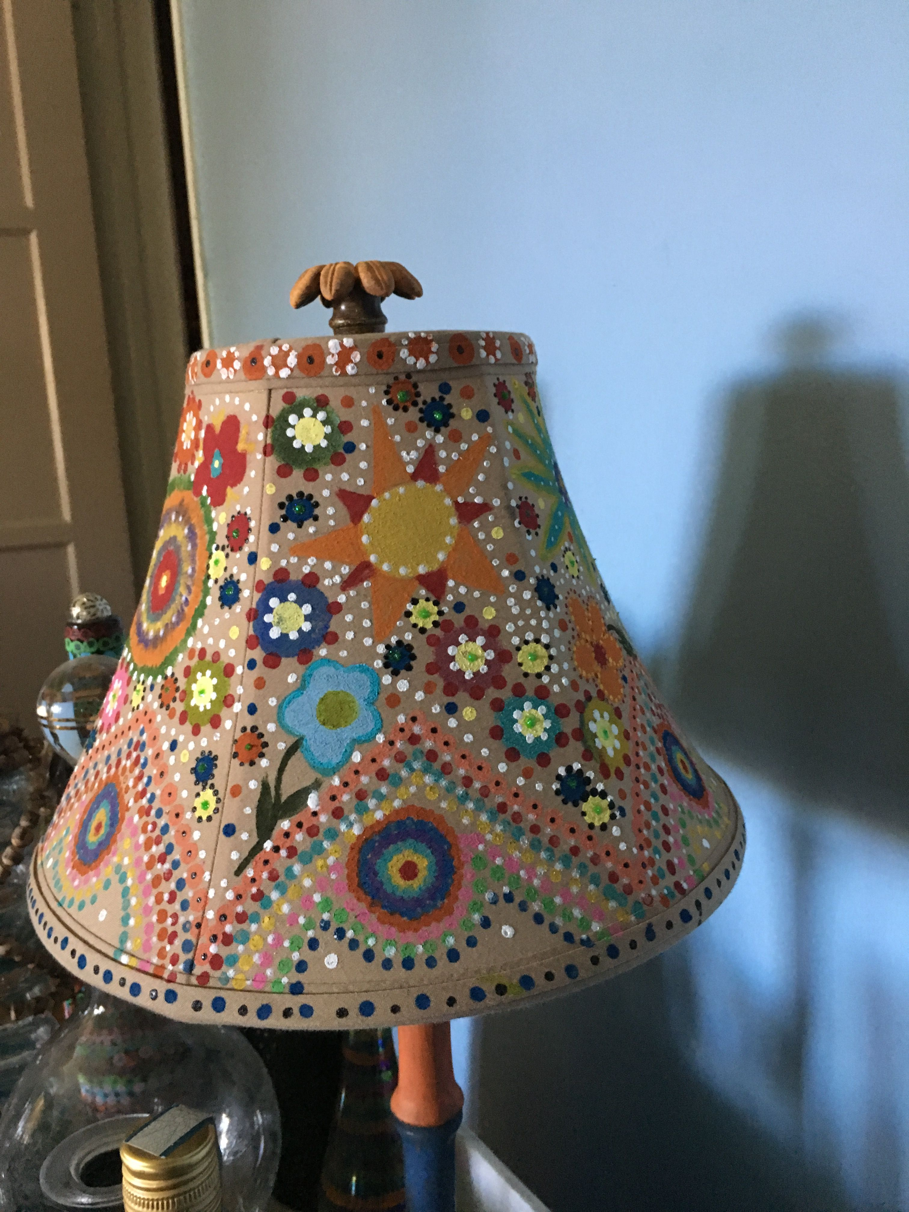 Funky Bohemian Hippie Painted Lampshade Funky Lamp throughout proportions 3024 X 4032