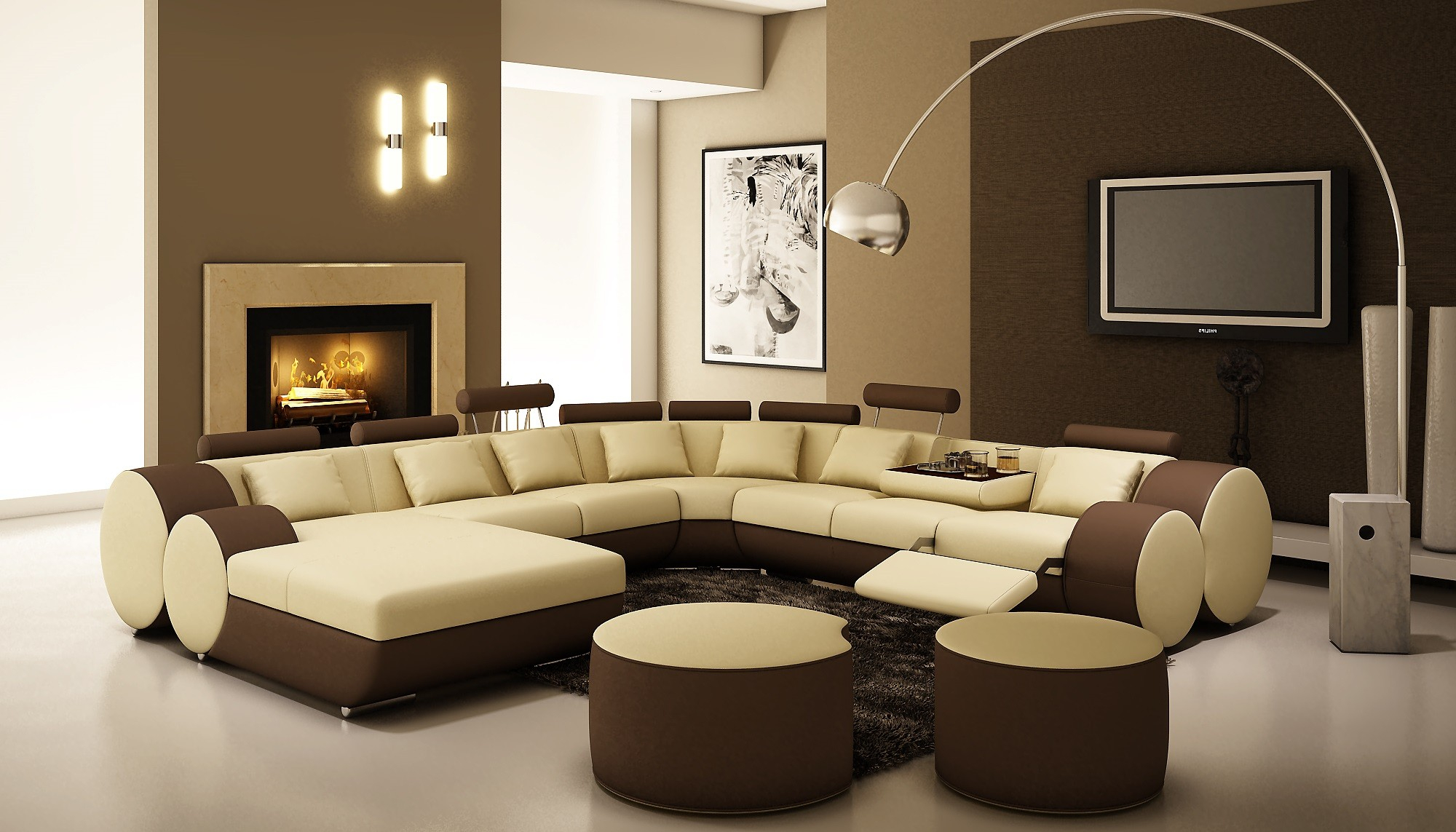 Furniture Simple Brown Lazy Boy Sectionals With Ottoman And for size 2000 X 1143
