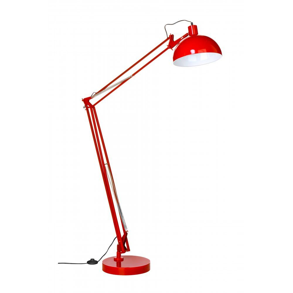 Fusion Living Industrial Style Red Adjustable Floor Lamp for size 1000 X 1000