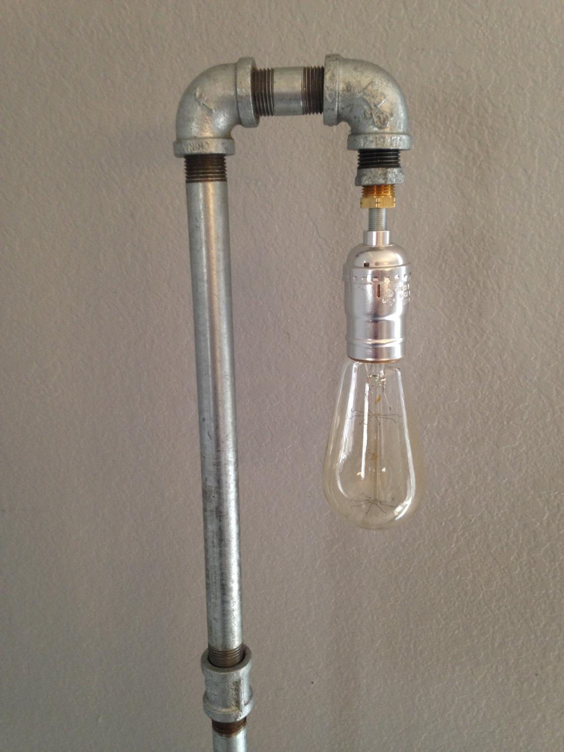 Galvanized Industrial Tri Pod Floor Lamp With Edison Style Bulb Sold Industrial Envy throughout proportions 1125 X 1500