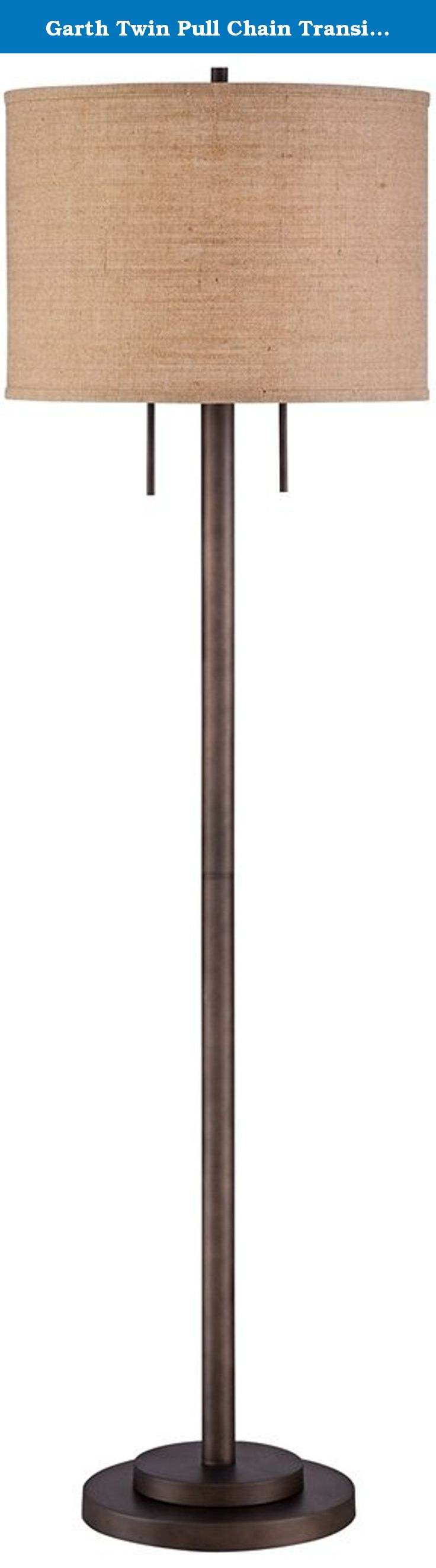 Garth Twin Pull Chain Transitional Bronze Floor Lamp Simple throughout sizing 736 X 2646