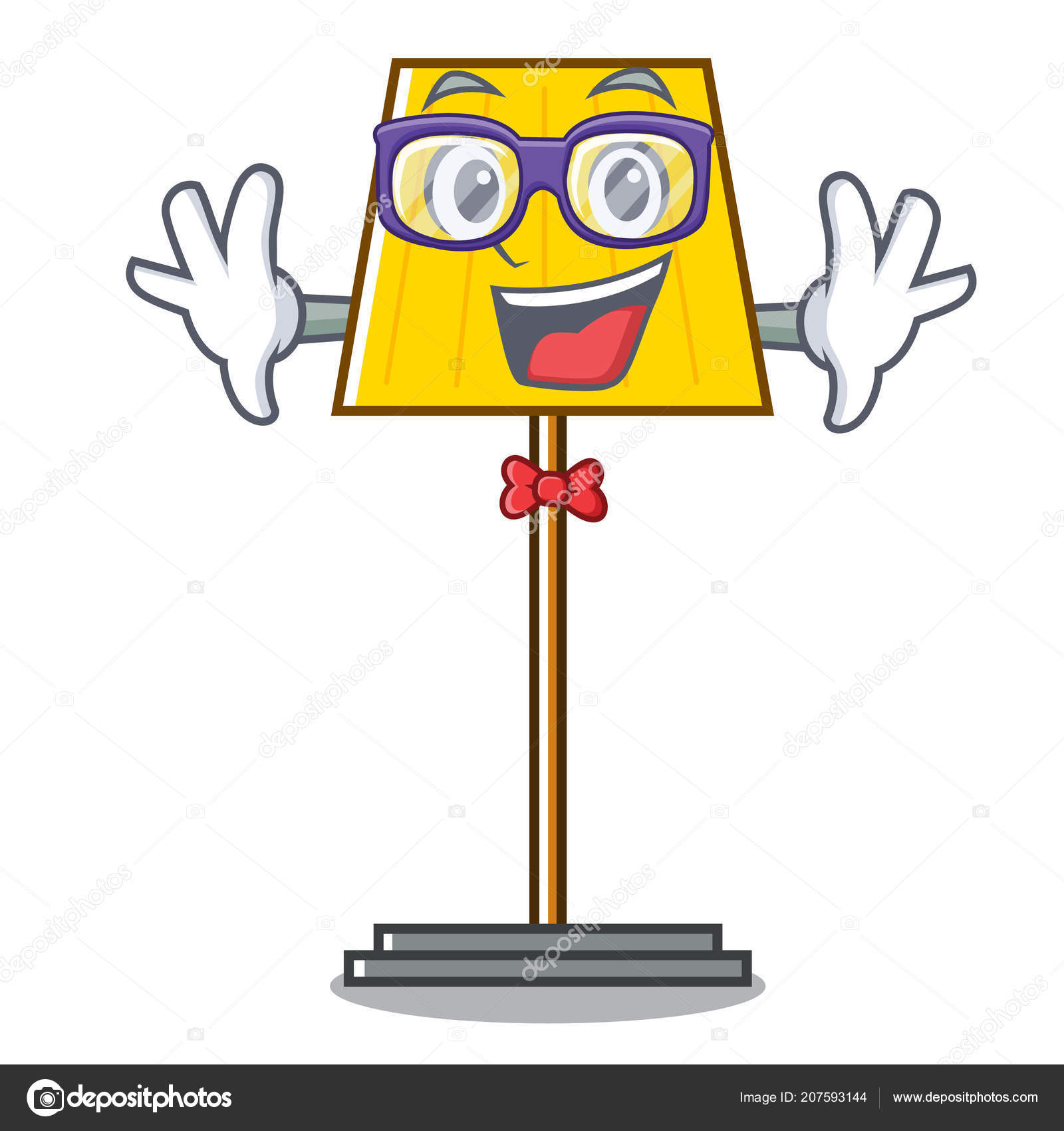 Geek Floor Lamp Character Cartoon Vector Illustration in measurements 1600 X 1700