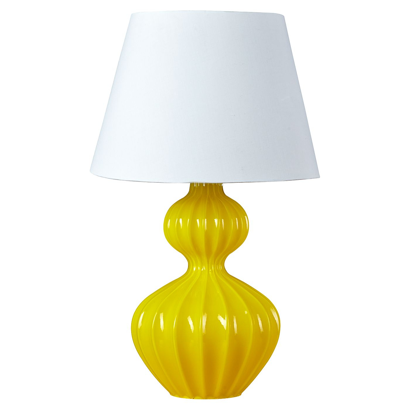 George Home Yellow Fluted Glass Lamp White Lamp Shade pertaining to measurements 1400 X 1400