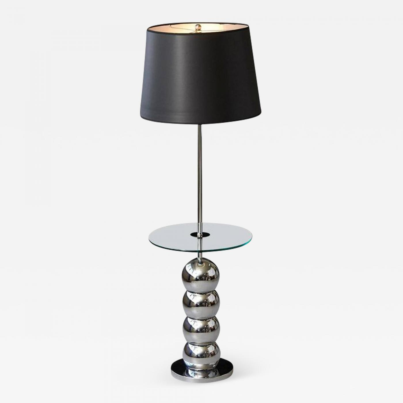 George Kovacs George Kovacs Stacked Chrome Ball Floor Lamp With Integrated Glass Table regarding proportions 1400 X 1400