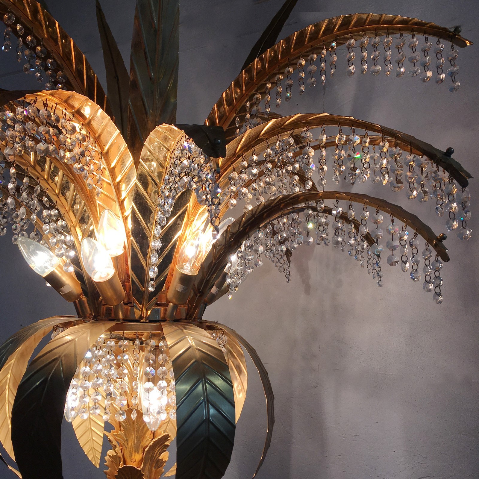Gilt Crystal Palm Tree Floor Lamp 2 Metres The Hoarde for proportions 1600 X 1600