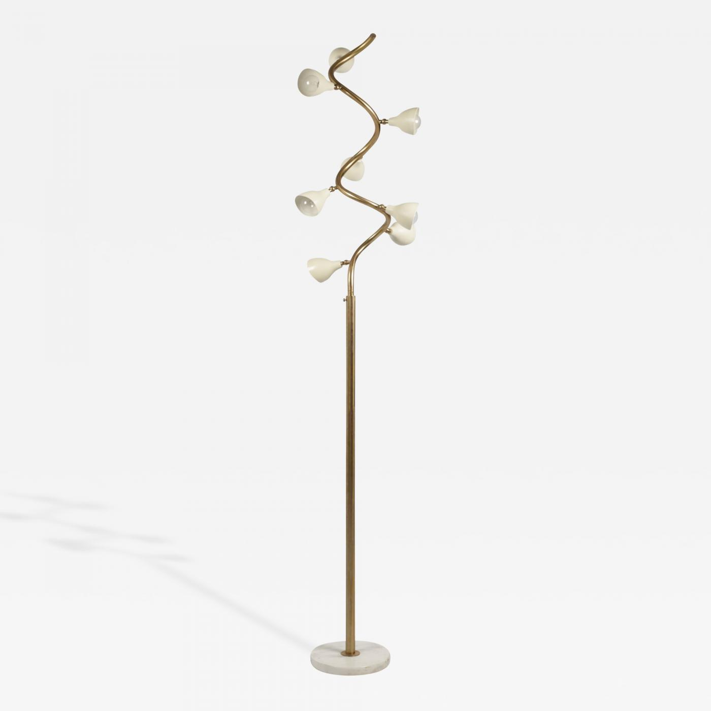 Gino Sarfatti Gino Sarfatti Style Spiral Floor Lamp With White Marble Base in sizing 1400 X 1400