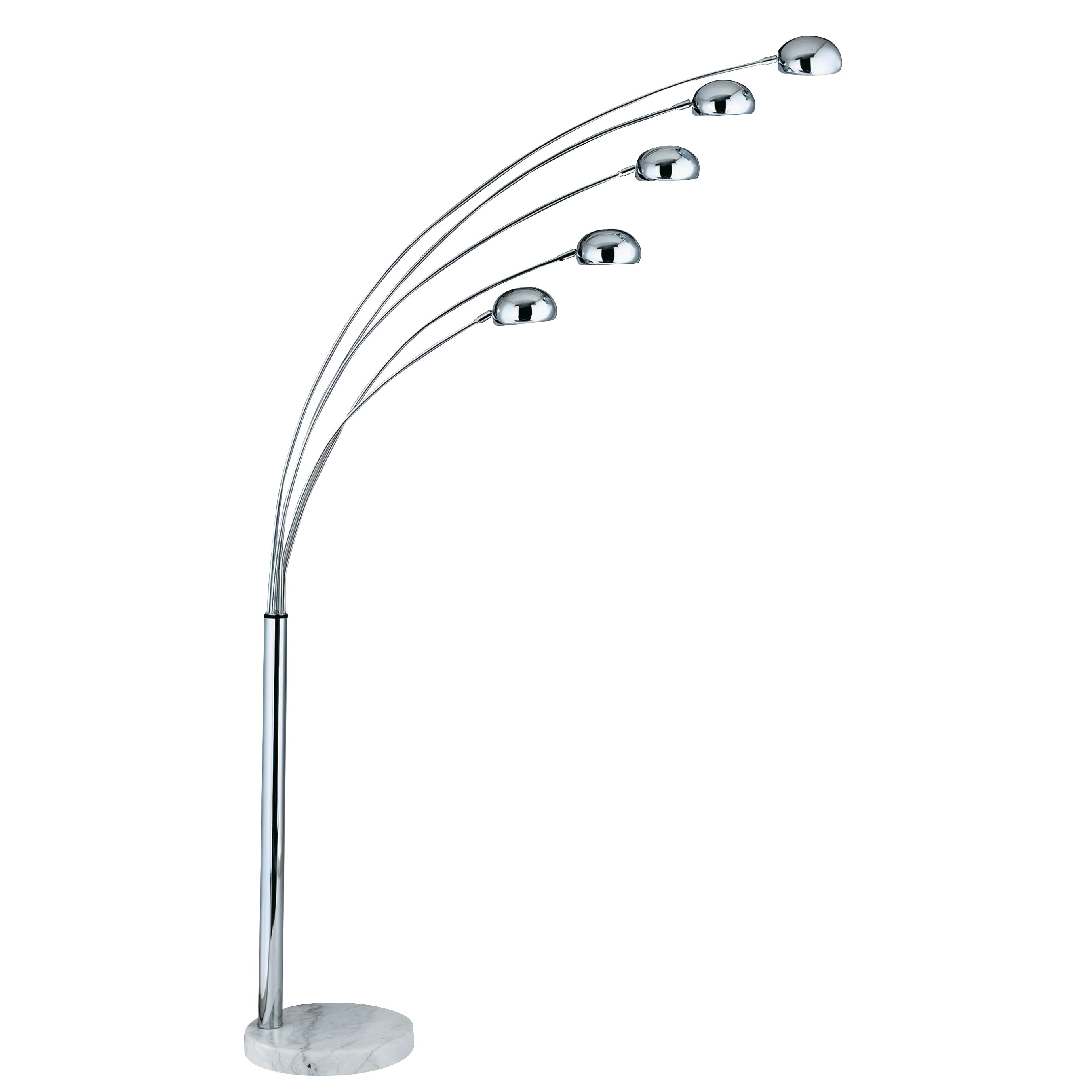 Giraffe Chrome 5 Light Floor Lamp With Marble Base throughout size 2758 X 2758