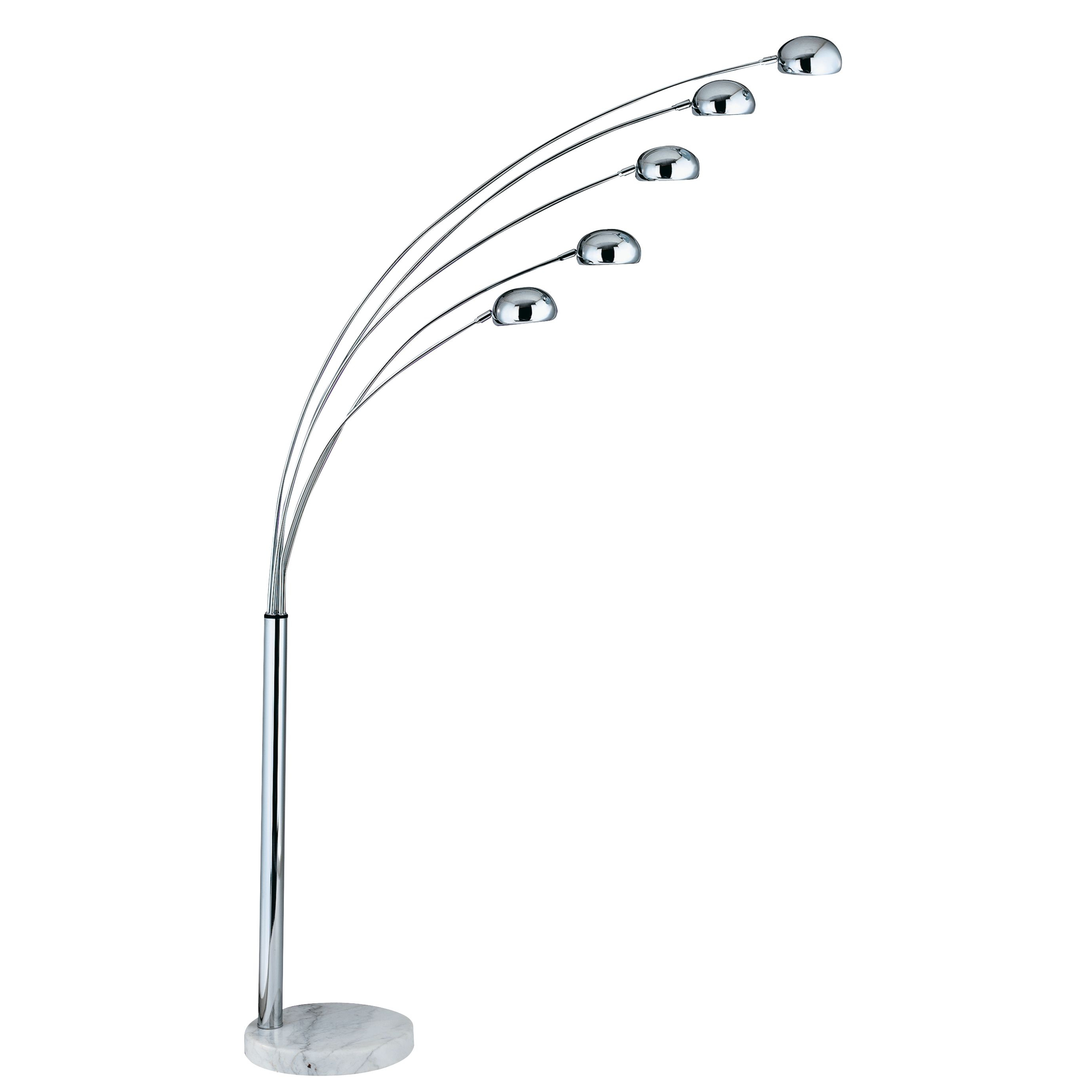 Giraffe Chrome 5 Light Floor Lamp With Marble Base within size 2758 X 2758