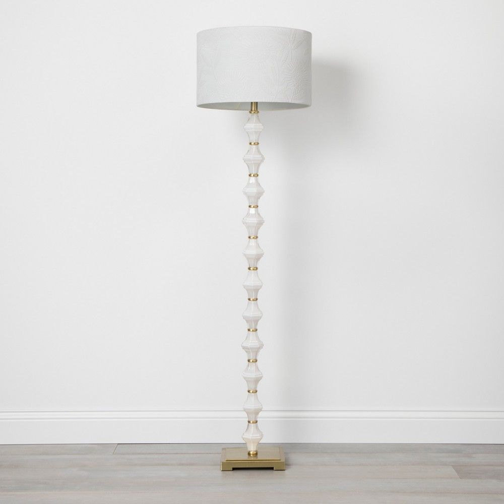 Glass Metal Stack Floor Lamp Cream Includes Energy Efficient within size 1000 X 1000