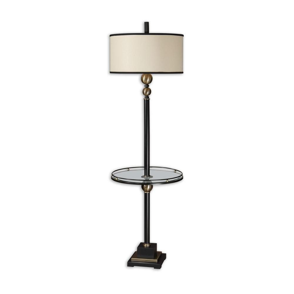 Global Direct 655 In Rustic Black End Table With Lamp inside sizing 1000 X 1000