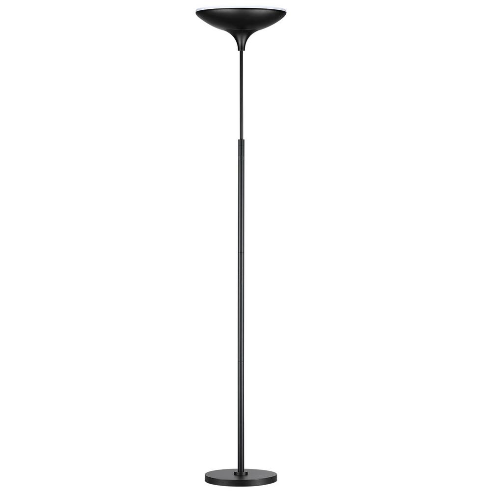 Globe Electric 71 In Black Satin Led Floor Lamp Torchiere With Energy Star for sizing 1000 X 1000