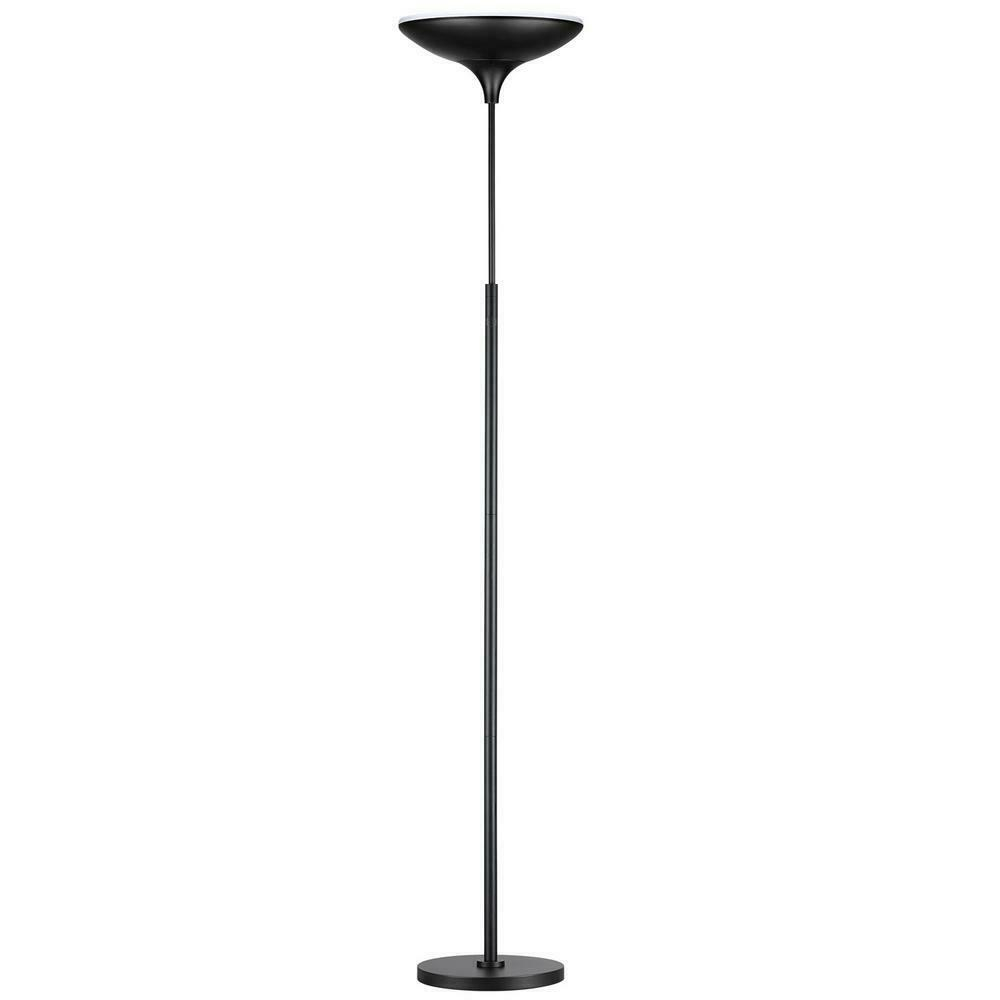 Globe Electric 71 In Black Satin Led Floor Lamp Torchiere With Energy Star inside sizing 1000 X 1000