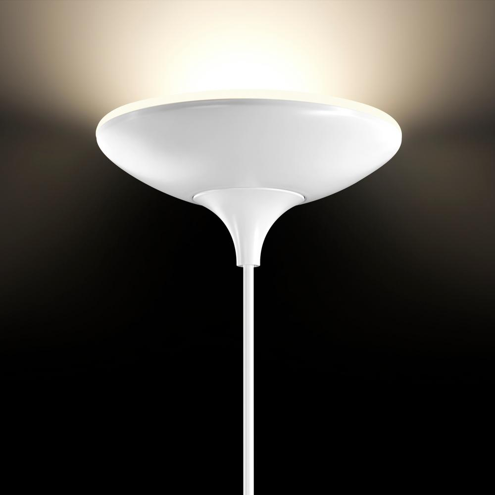 Globe Electric 71 In Satin White Led Floor Lamp Torchiere Dimmable With Energy Star pertaining to dimensions 1000 X 1000