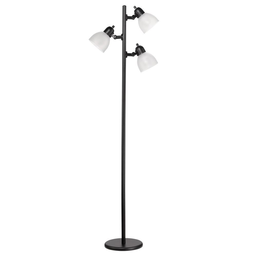Globe Electric Led For Life 63 In 3 Light Matte Black Floor Lamp with size 1000 X 1000