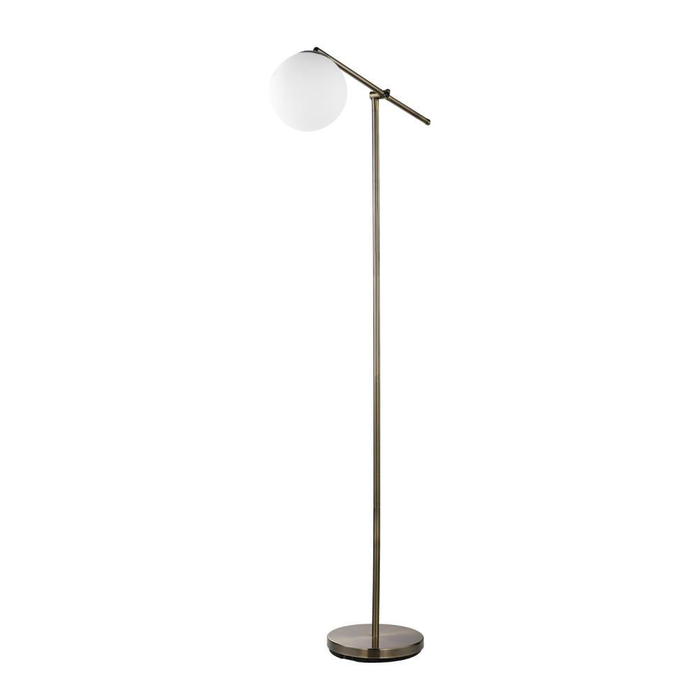 Globe Electric Portland 65 In Brass Floor Lamp With White Frosted Glass Shade for measurements 1000 X 1000