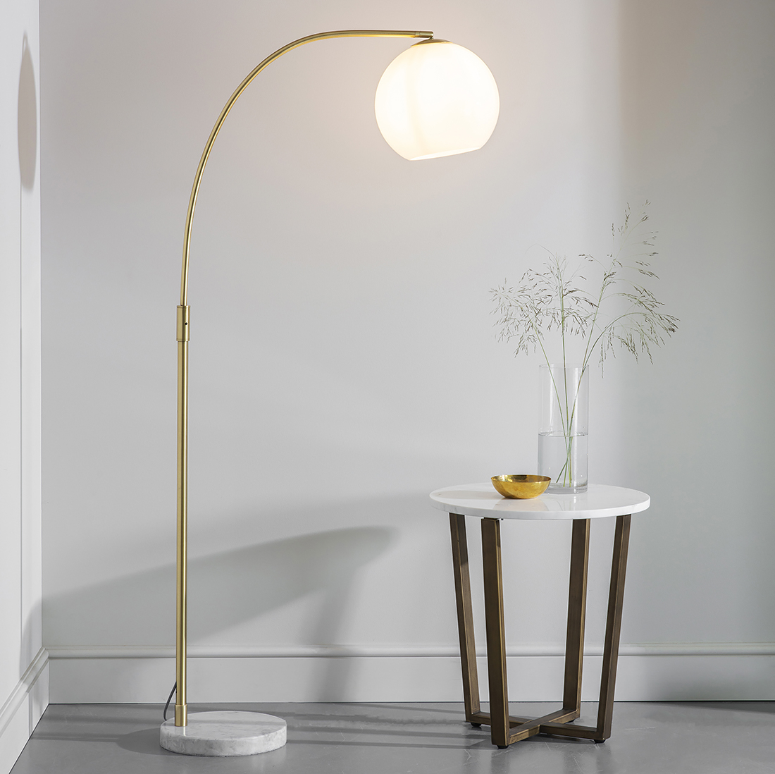 Gold And Marble Orb Floor Lamp within proportions 1100 X 1098
