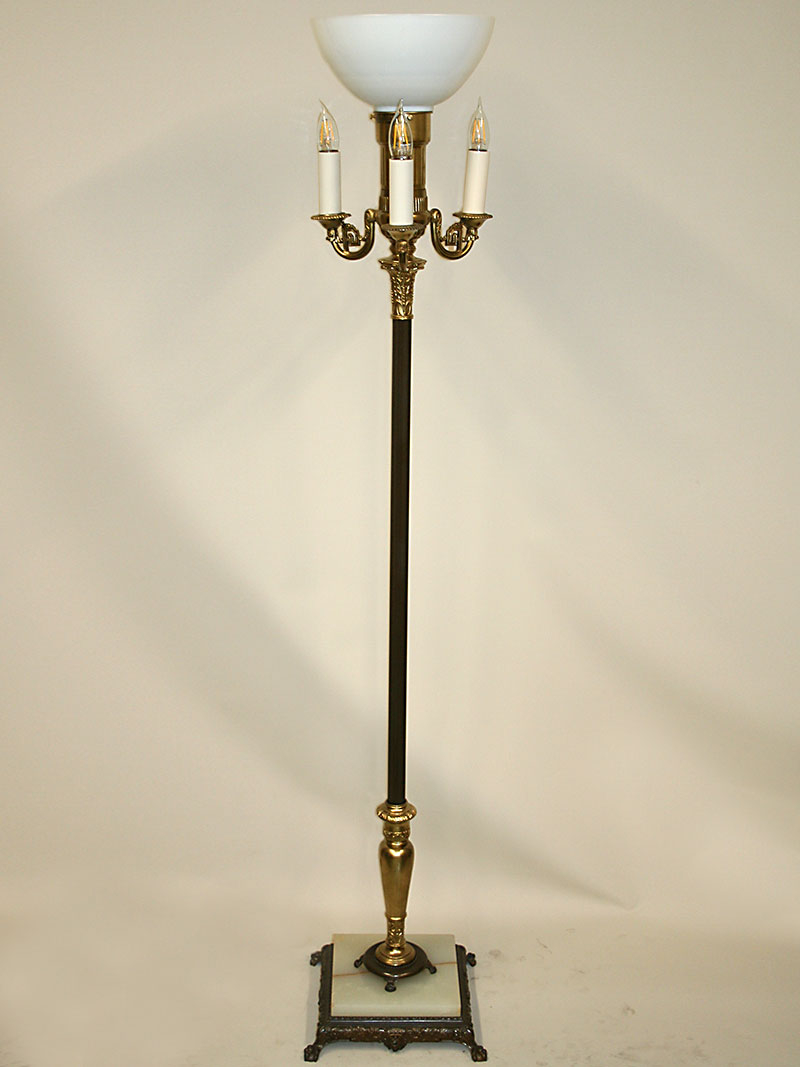 Gold Neoclassical 6 Way Floor Lamp W Floral Details C 1925 inside dimensions 800 X 1067