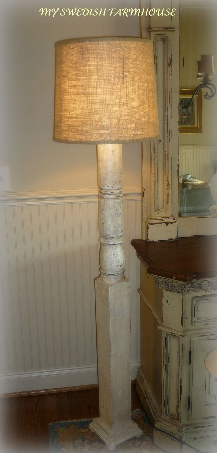 Grand Porch Column Distressed White Washed Floor Lamp pertaining to size 718 X 1500