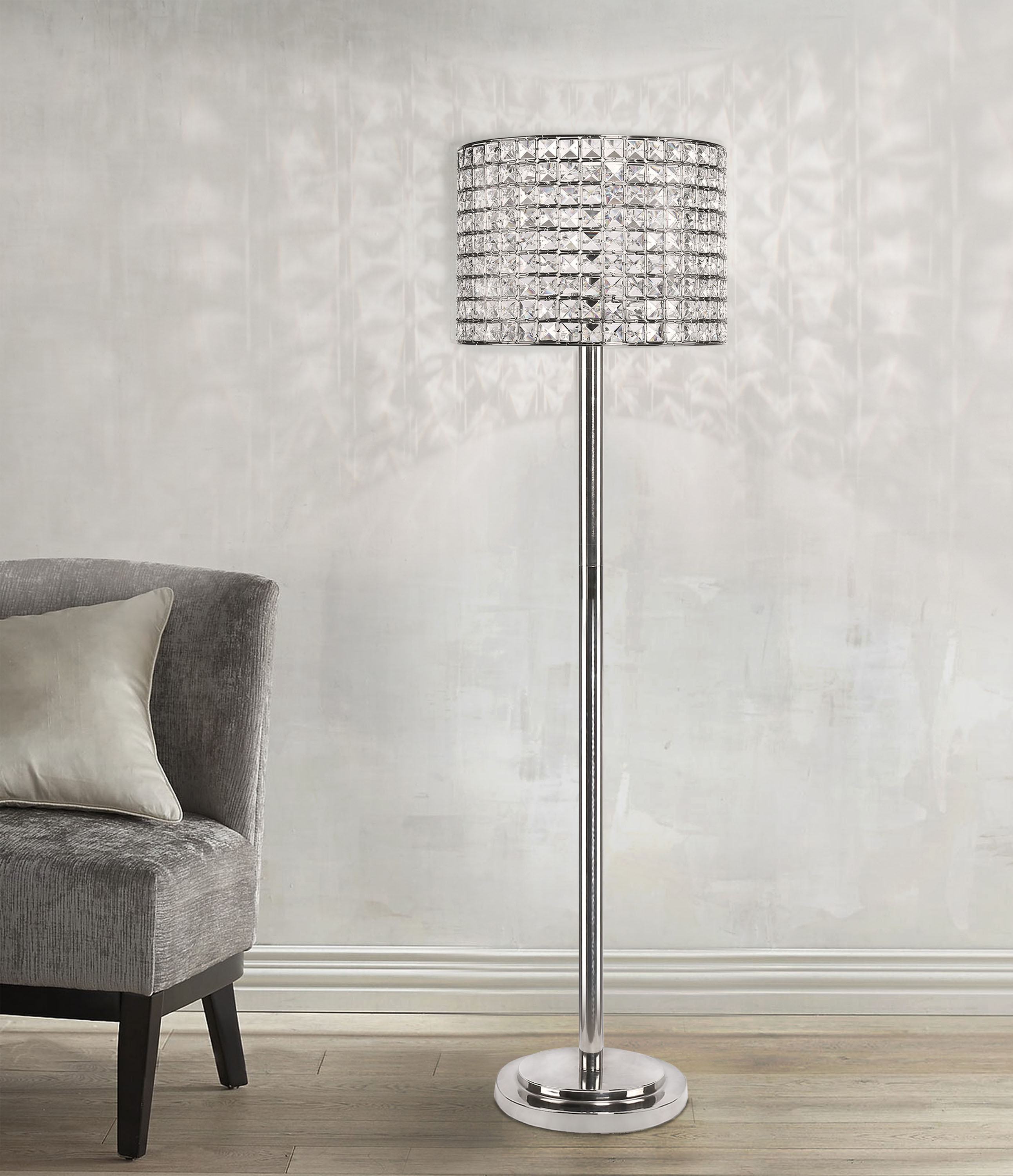 Grandview Gallery 58 Polished Nickel Modern Glam Floor Lamp inside size 2584 X 3000