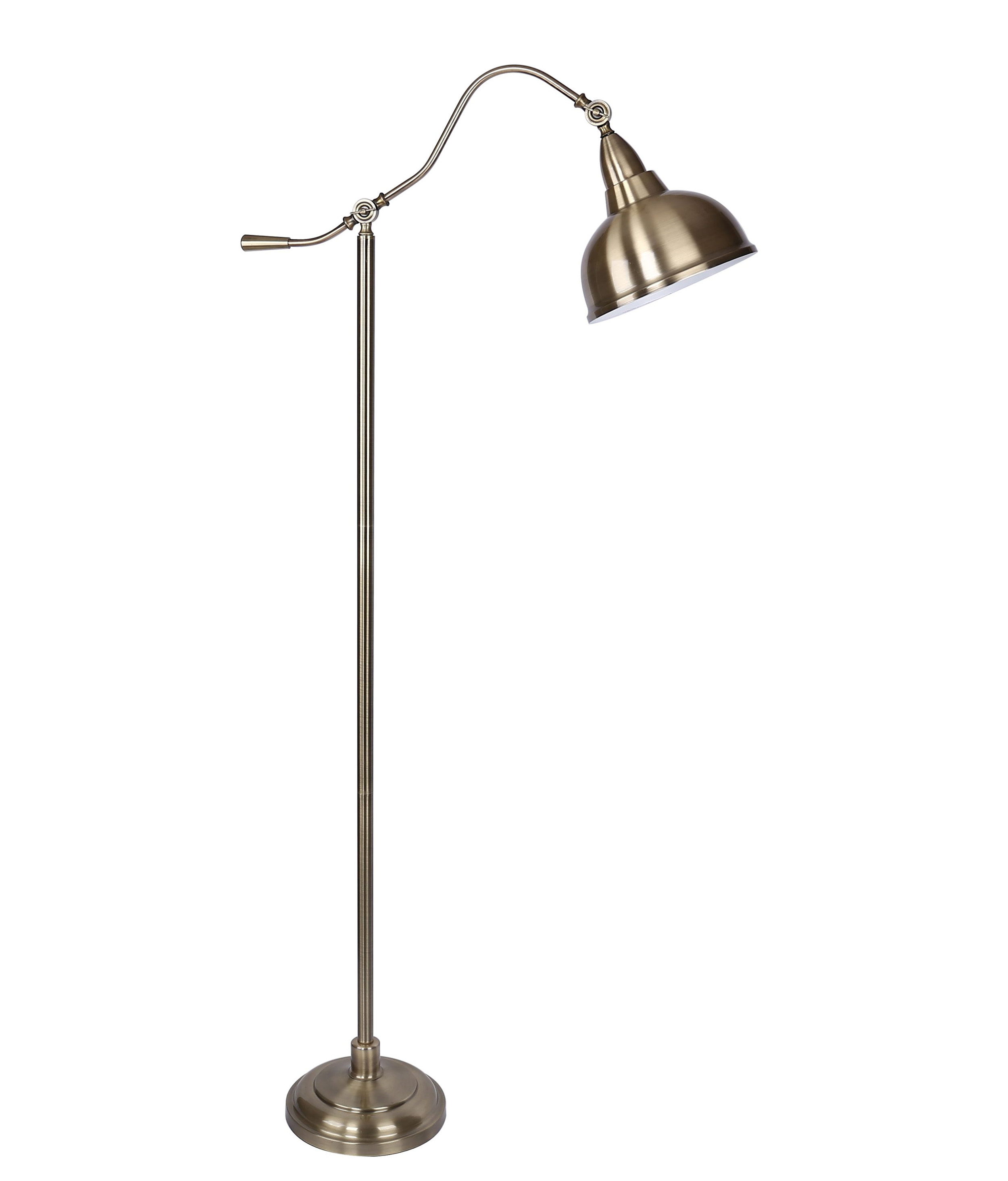 Grandview Gallery 63 Arched Metal Floor Lamp W Metal Shade Antique Soft Brass Walmart inside proportions 2500 X 2928