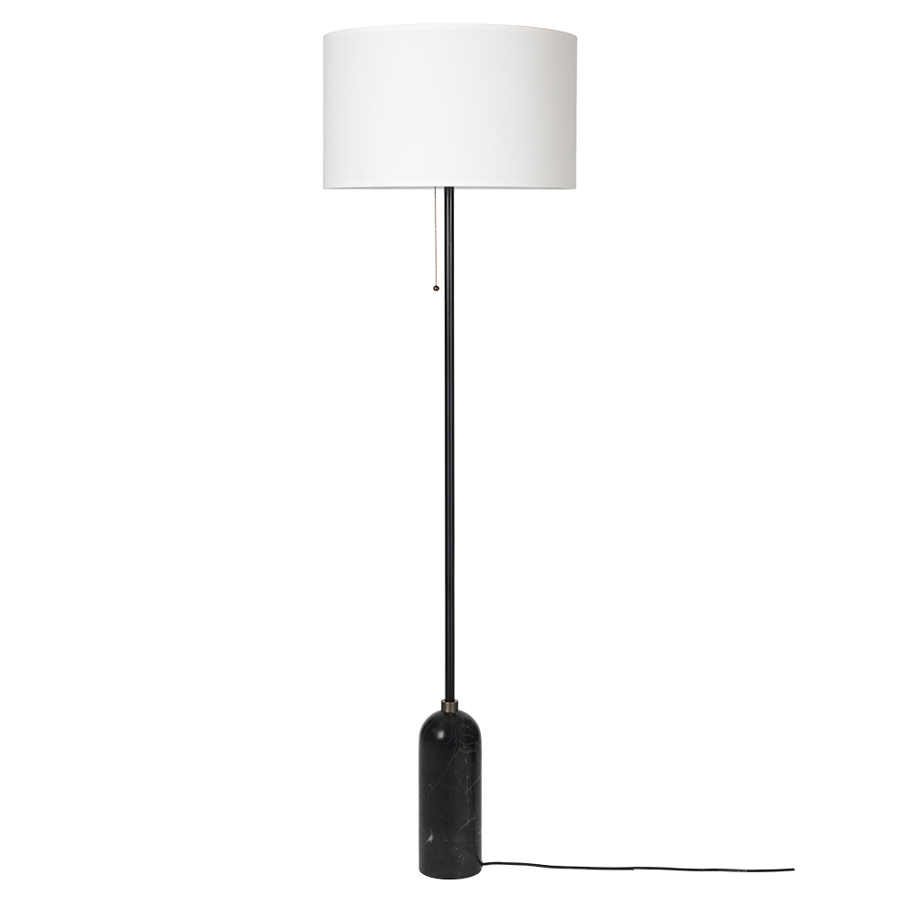 Gravity Floor Lamp Black Marble White Shade throughout size 1000 X 1000