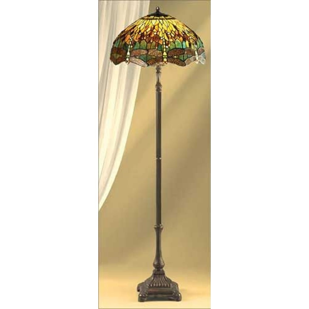 Green Dragonfly Floor Lamp With Tiffany Glass Shade with regard to size 1000 X 1000