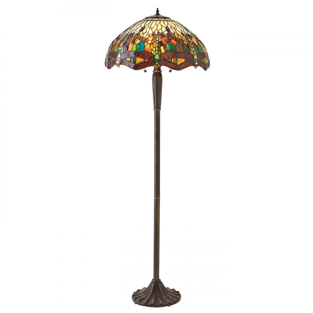 Green Dragonfly Floor Lamp With Tiffany Glass Shade within size 1000 X 1000