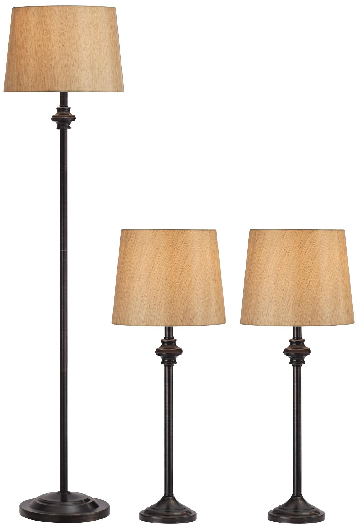Griffith Bronze Table Lamps And Floor Lamp Set Of 3 X8519 intended for proportions 1353 X 2000
