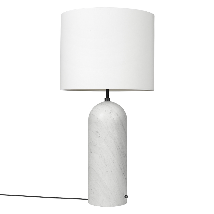 Gubi Floor Lamp Gravity Xl Low White Marble And White Fabric throughout size 900 X 900