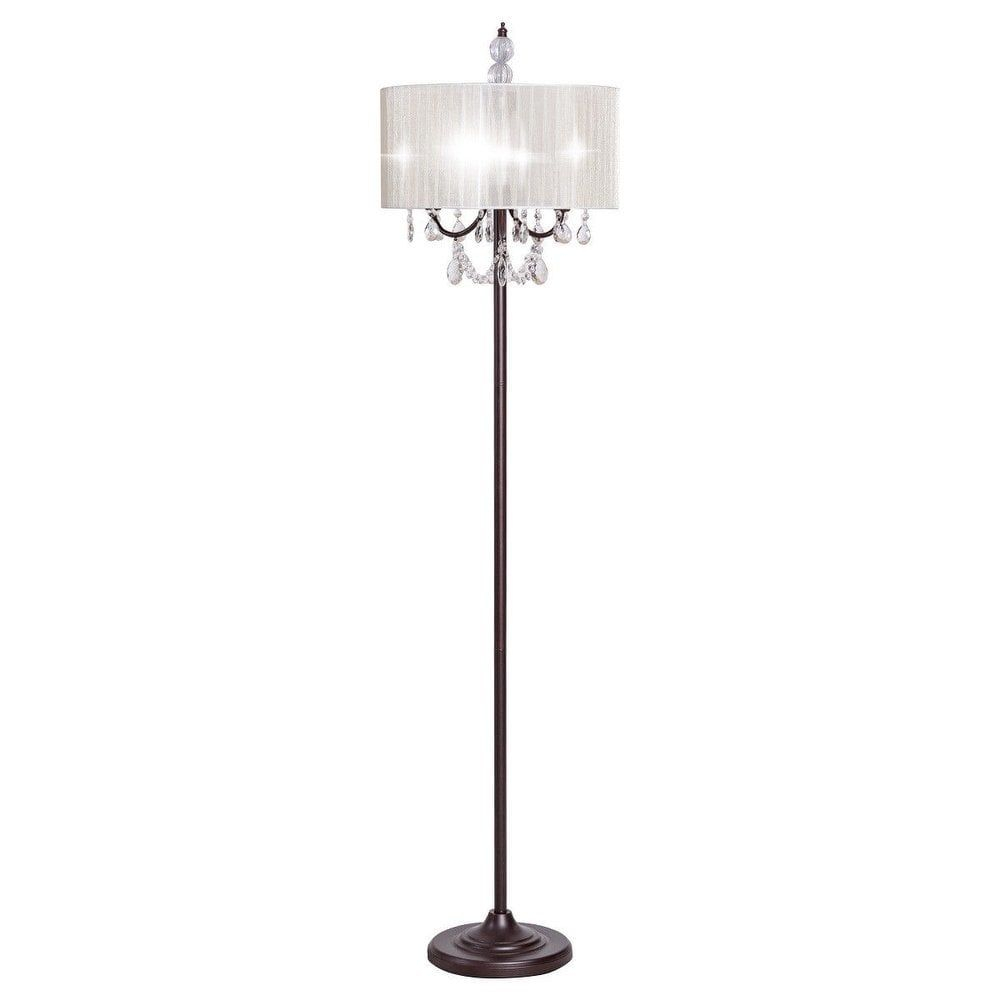 Gymax Elegant Design Sheer Shade Floor Lamp Light W Hanging throughout dimensions 1000 X 1000