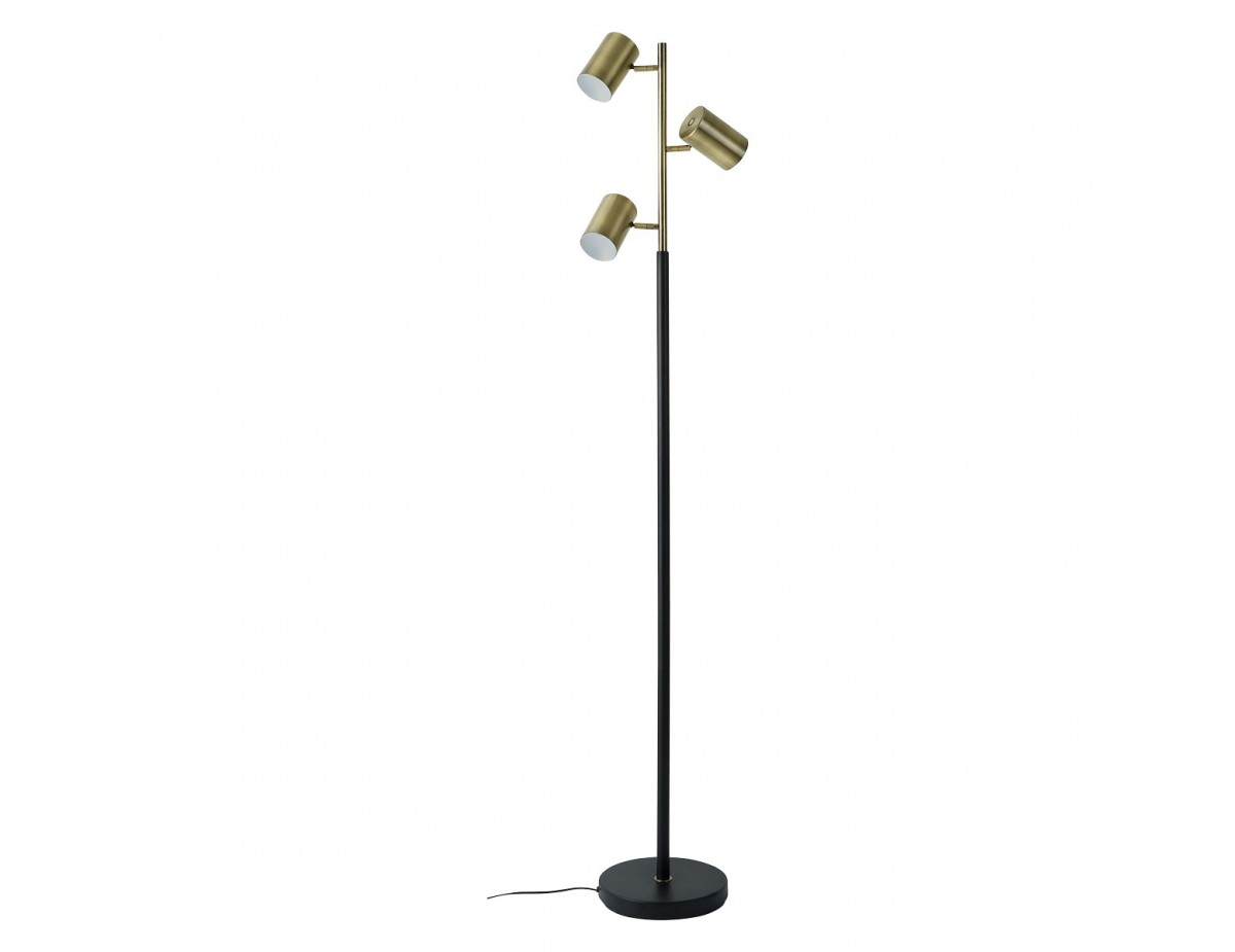 Hadley Brushed Brass And Matt Black 3 Head Metal Led Floor Lamp regarding dimensions 1200 X 925