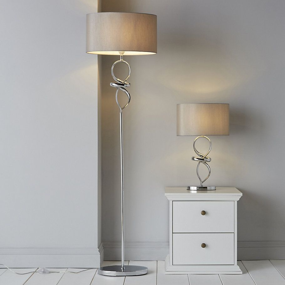 Hadwick Twisted Chrome Effect Floor Lamp In 2019 Diy Floor intended for size 910 X 910