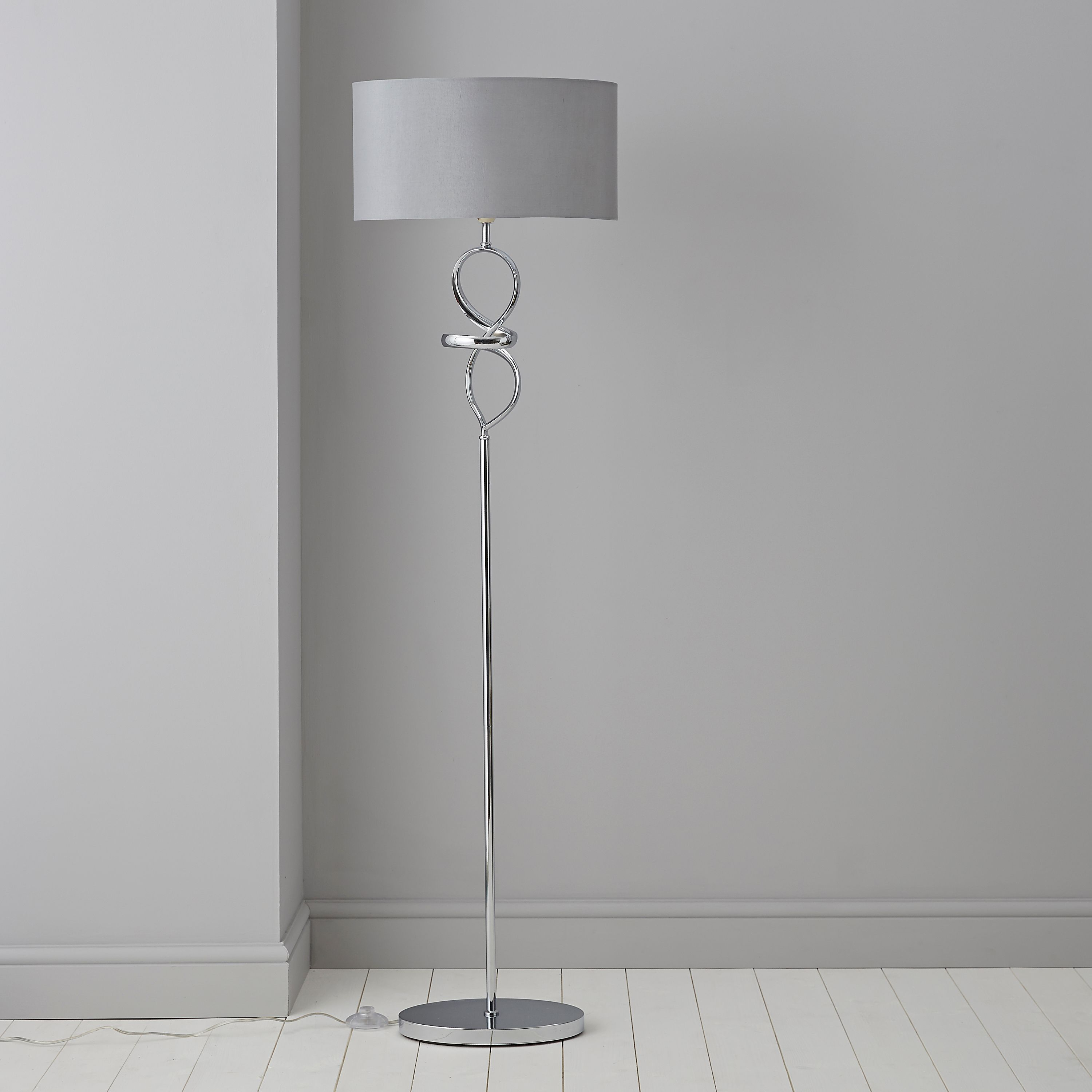 Hadwick Twisted Silver Chrome Effect Floor Lamp with regard to proportions 3000 X 3000
