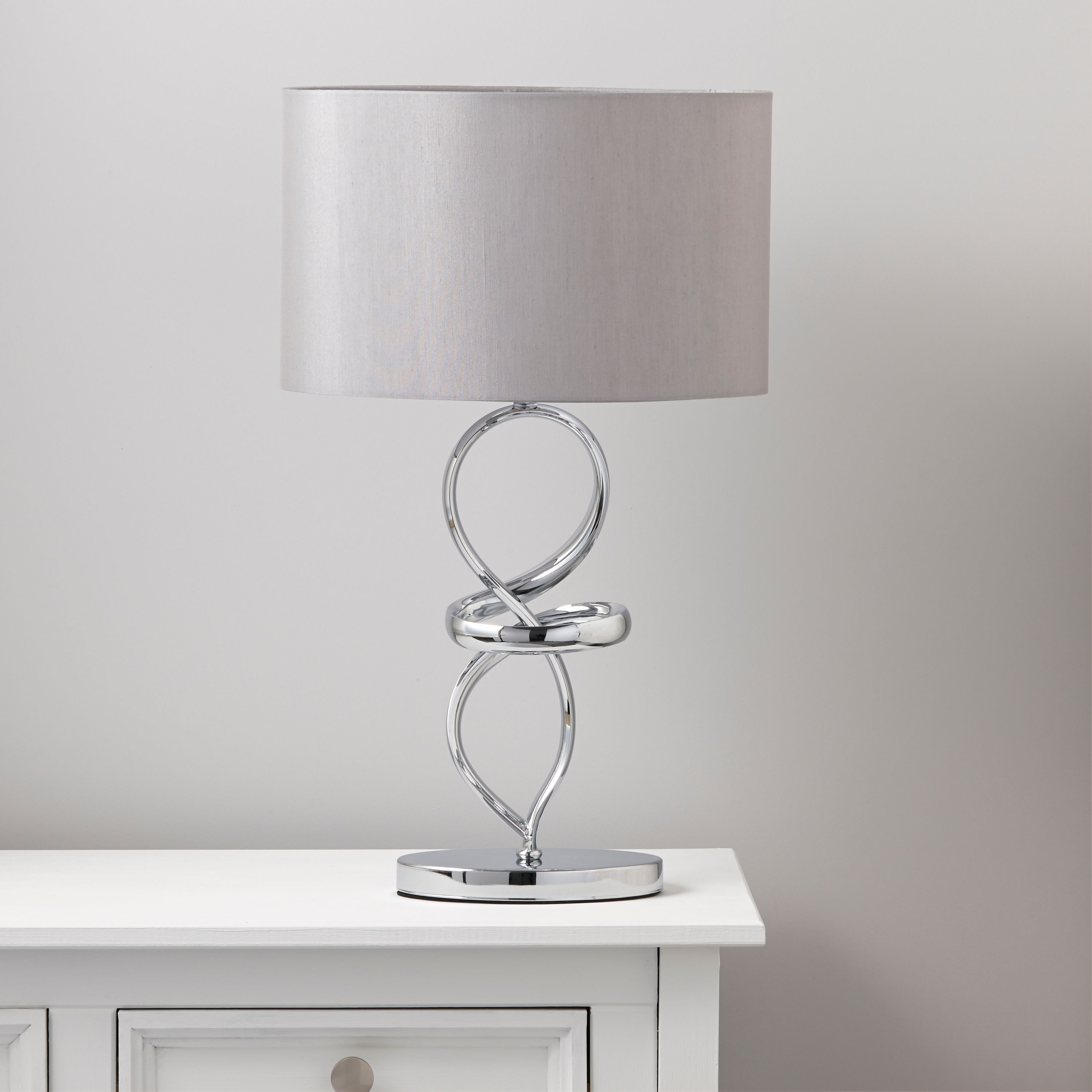 Hadwick Twisted Silver Chrome Effect Table Lamp intended for proportions 3000 X 3000