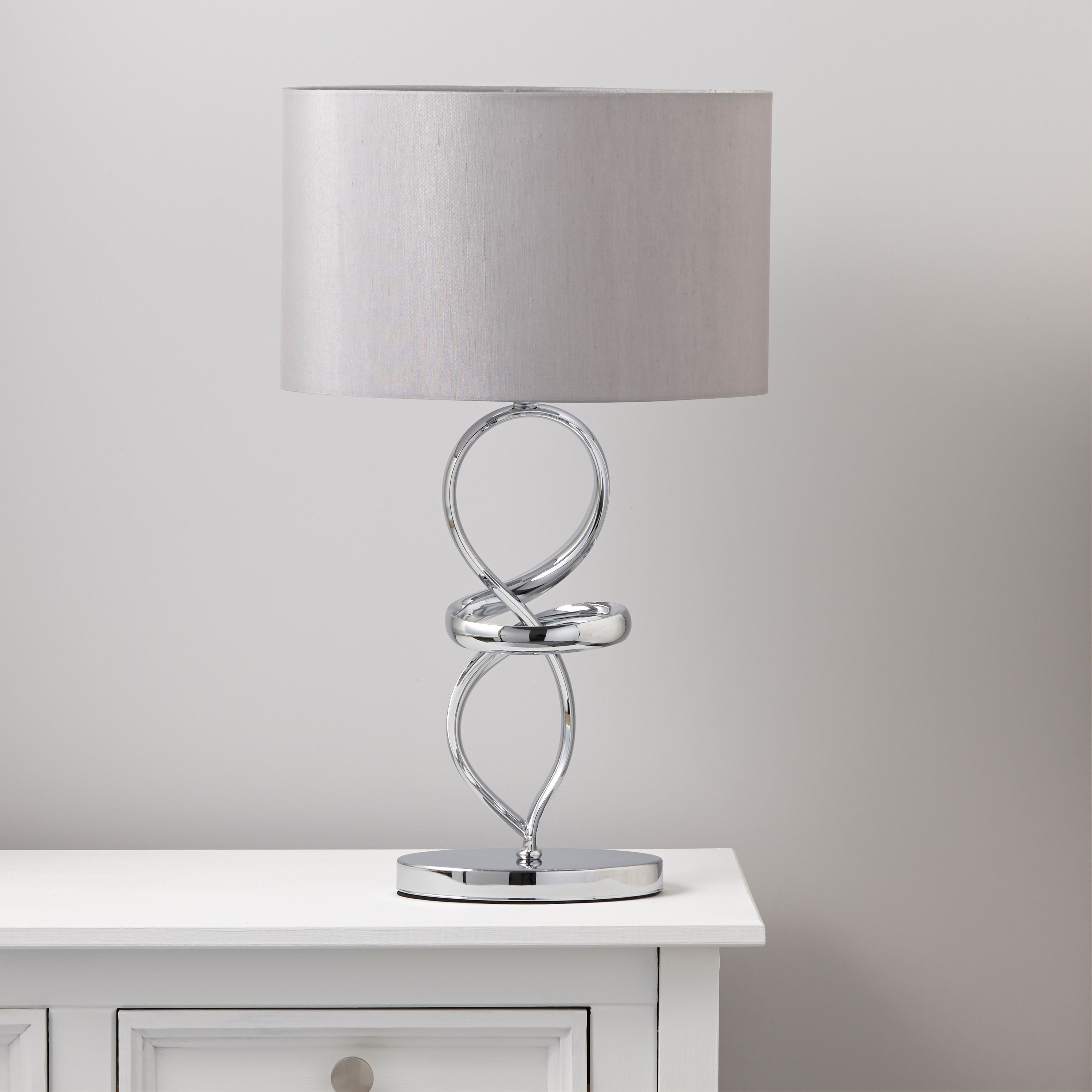 Hadwick Twisted Silver Chrome Effect Table Lamp with sizing 3000 X 3000