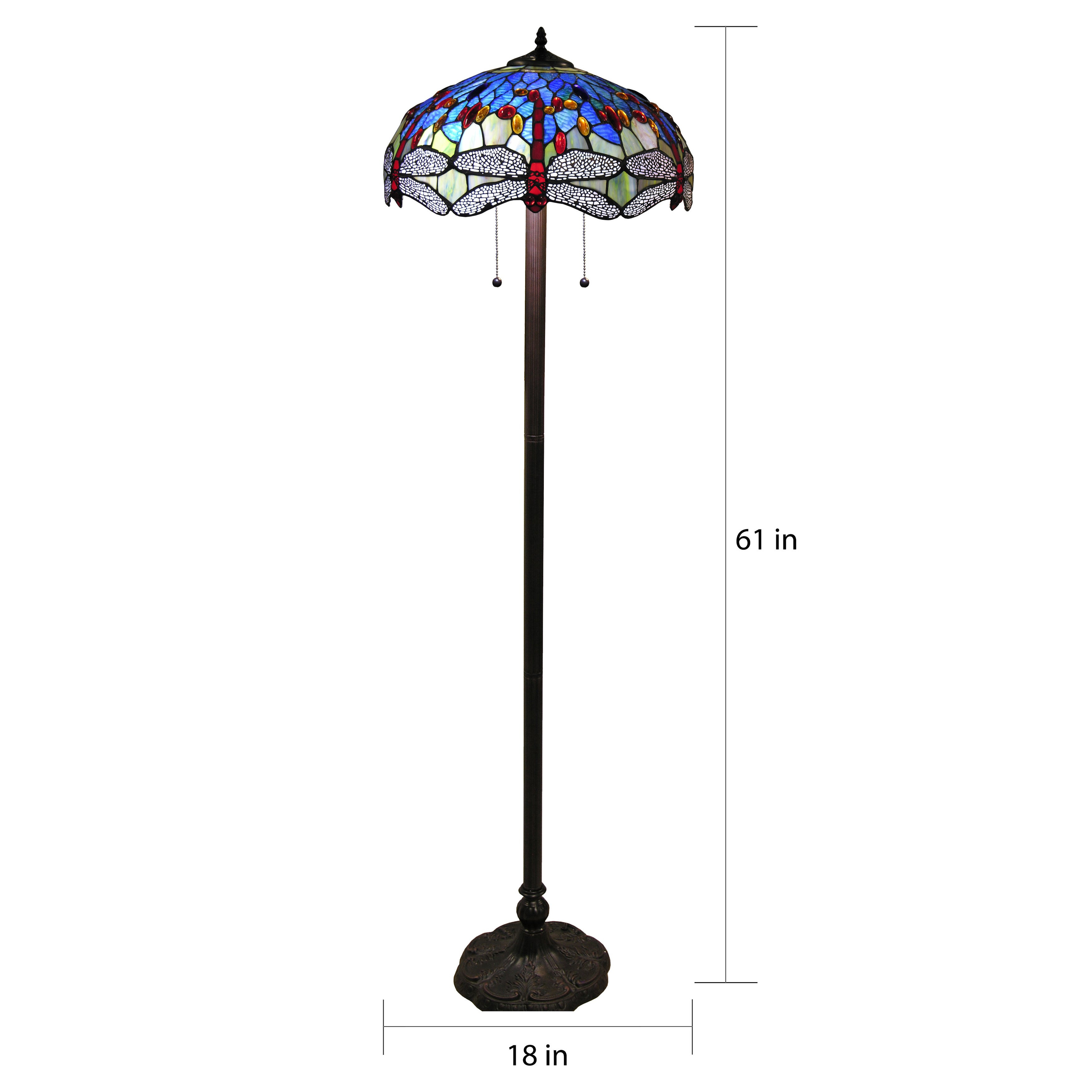 Hailey Tiffany Style 18 Inch Blue Floor Lamp in size 3500 X 3500
