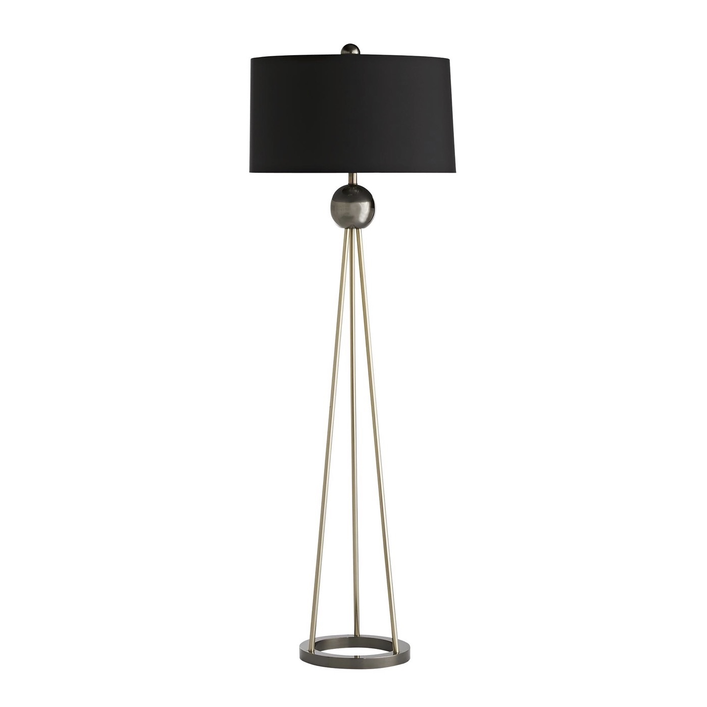 Haley Brass Silver Floor Lamp Black Shade inside proportions 1400 X 1400