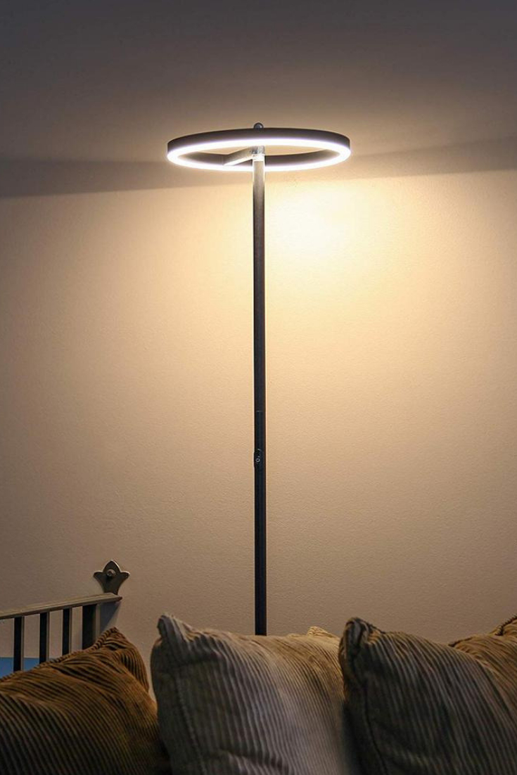 Halo Led Torchiere Super Bright Floor Lamp The Slender with measurements 735 X 1102