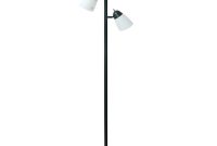 Hampton Bay 645 In Black Track Tree Floor Lamp With 3 White Plastic Shades regarding size 1000 X 1000