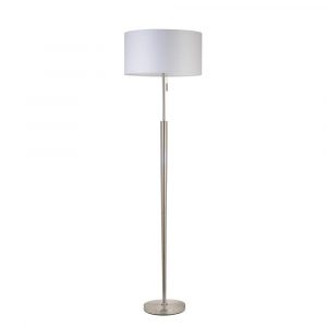 Hampton Bay 65 In Nickel Floor Lamp With White Shade Title inside proportions 1000 X 1000