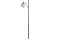 Hampton Bay 70 In Brushed Nickel Floor Lamp With Reading Light And Frosted Glass Shade within size 1000 X 1000
