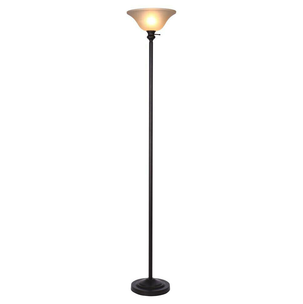 Hampton Bay 7125 In Bronze Torchiere Floor Lamp With Frosted Plastic Shade New with regard to size 984 X 989