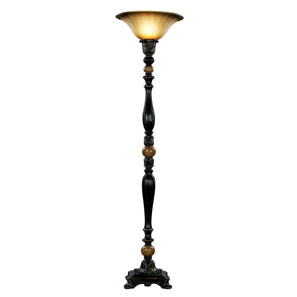Hampton Bay 715 In Dark Oil Rubbed Bronze Torchiere With Marble Accent intended for dimensions 1000 X 1000
