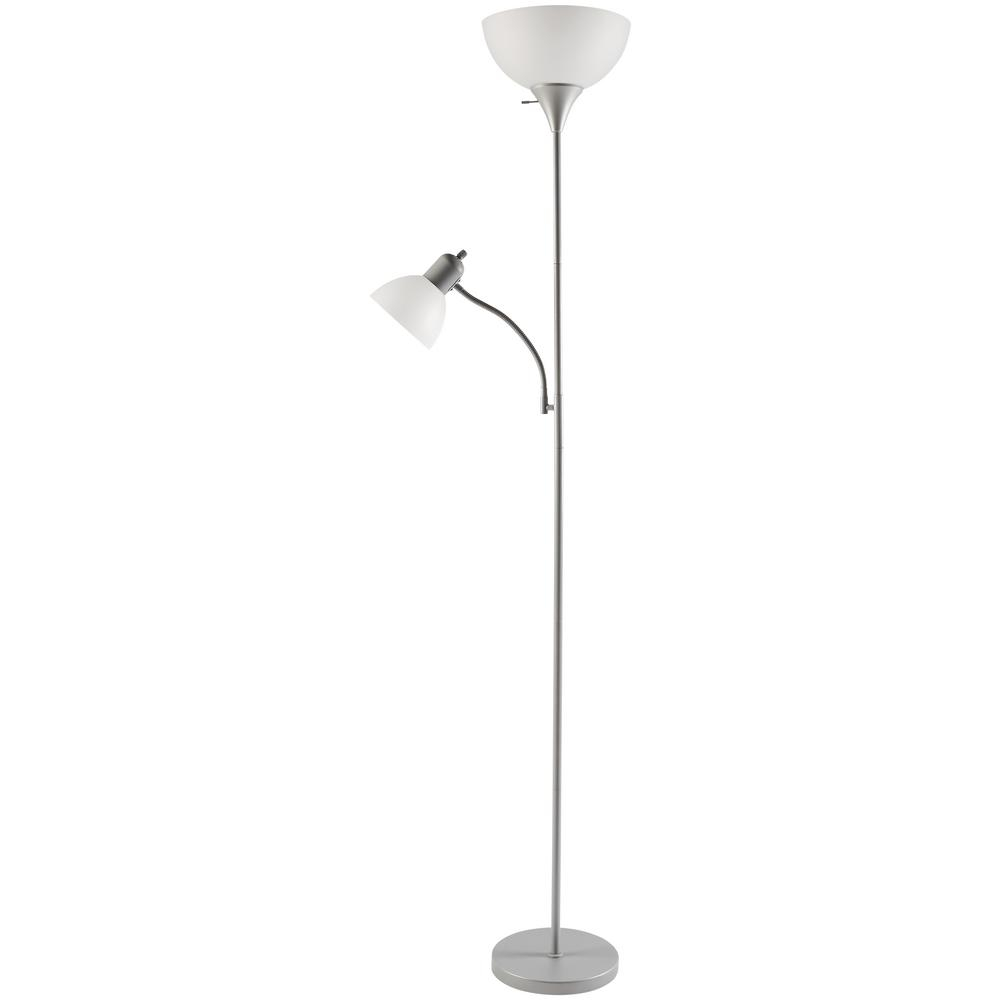 Hampton Bay 715 In Silver Motherdaughter Floor Lamp With Led Bulb Included with proportions 1000 X 1000