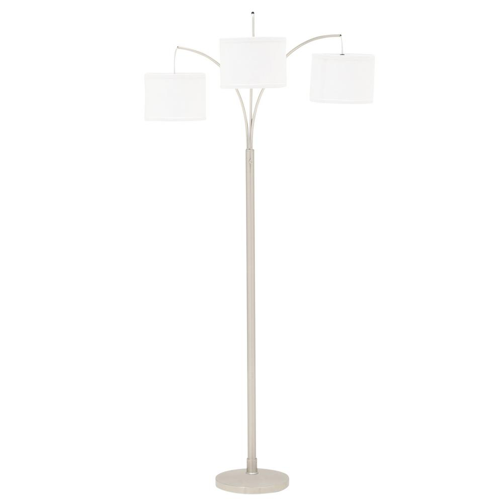 Hampton Bay 78 In Height 3 Arc Floor Lamp Brushed Nickel Finish intended for sizing 1000 X 1000